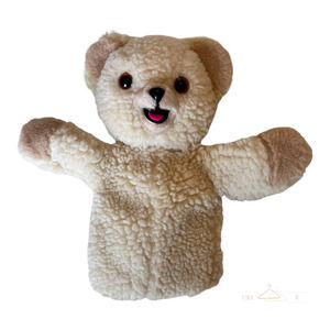 Vtg Snuggle Bear Russ Berrie Promotional Plush Hand Puppet Stuffed Animal 1986